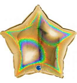 Star Holographic Gold õhupall