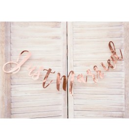 Banner Just Married, rose gold