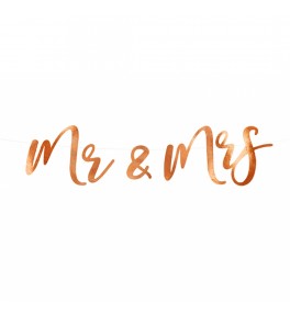 Banner Mr and Mrs, rose gold