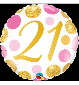 21 Pink&Gold Dots  õhupall