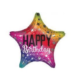 Rainbow Star Birthday  õhupall