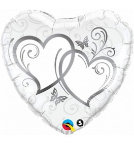 Entwined Hearts silver õhupall
