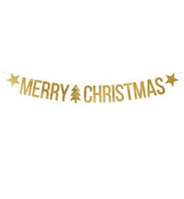 Banner Merry Christmas gold...