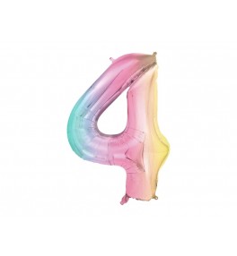 Number "4" Rainbow pastel