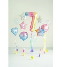 Number "7" Rainbow pastel