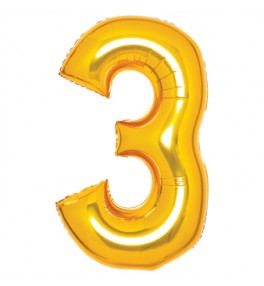 Цифра "3" золотая