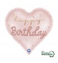 Шар сердце Pink Happy Birthday