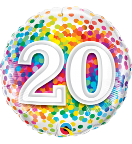 Rainbow Confetti  "20" õhupall