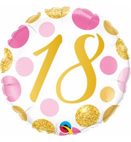 Pink&Gold Dots "18"  õhupall