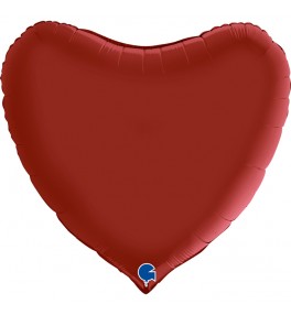 Heart Satin Rubin Red õhupall