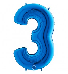 Number "3" Blue