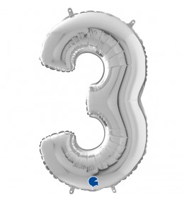 Number "3" Silver