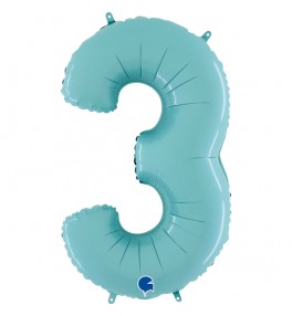Number "3" Pastel Blue