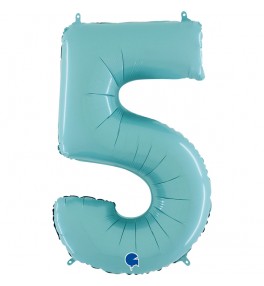 Number "5" Pastel Blue