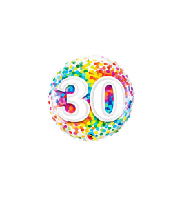 Rainbow Confetti  "30" õhupall